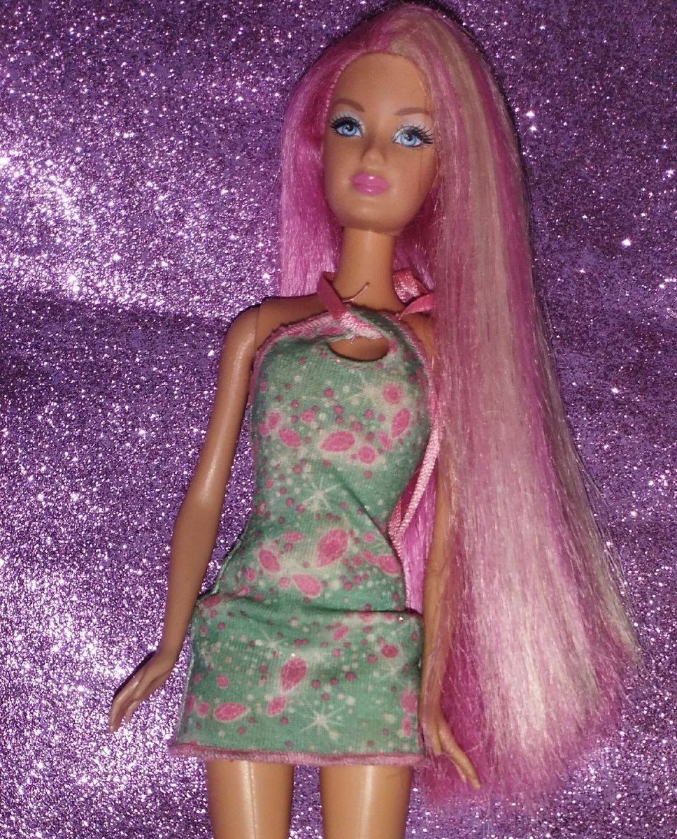 Barbie Cabelo Longo Mechas Linda Garanta | Brinquedo Mattel Usado ...