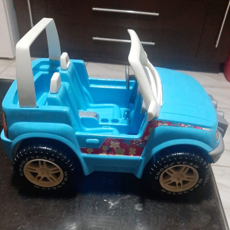 Barbie jeep hot sale blue