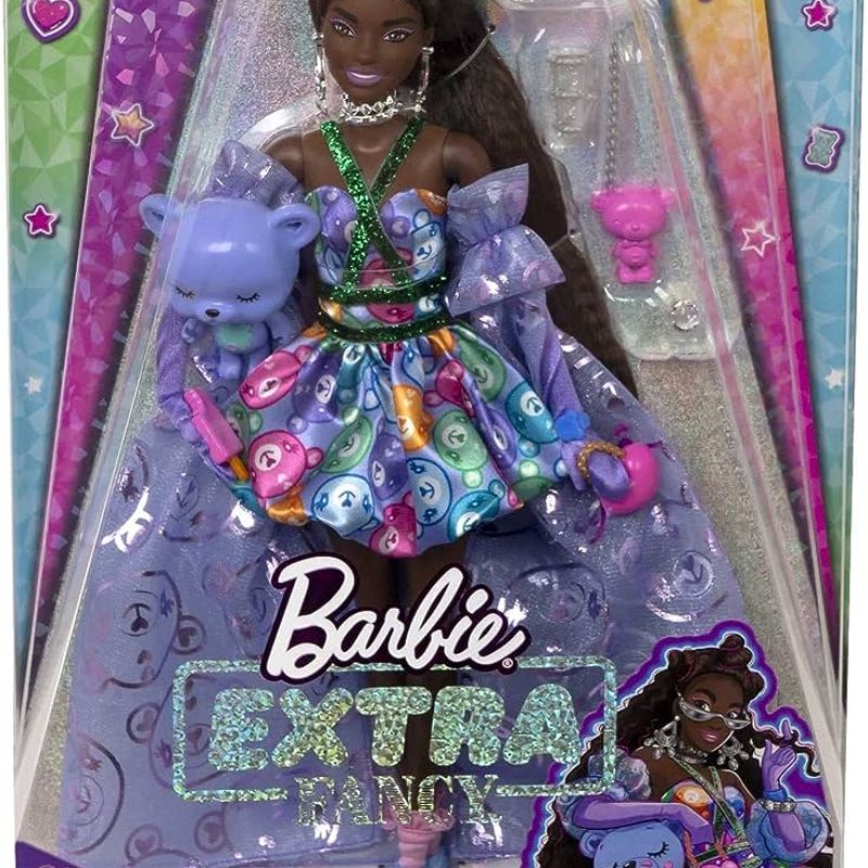 Barbie Extra Fancy Doll In Teddy print Gown With Pet Brinquedo Barbie Nunca Usado 94186453 enjoei