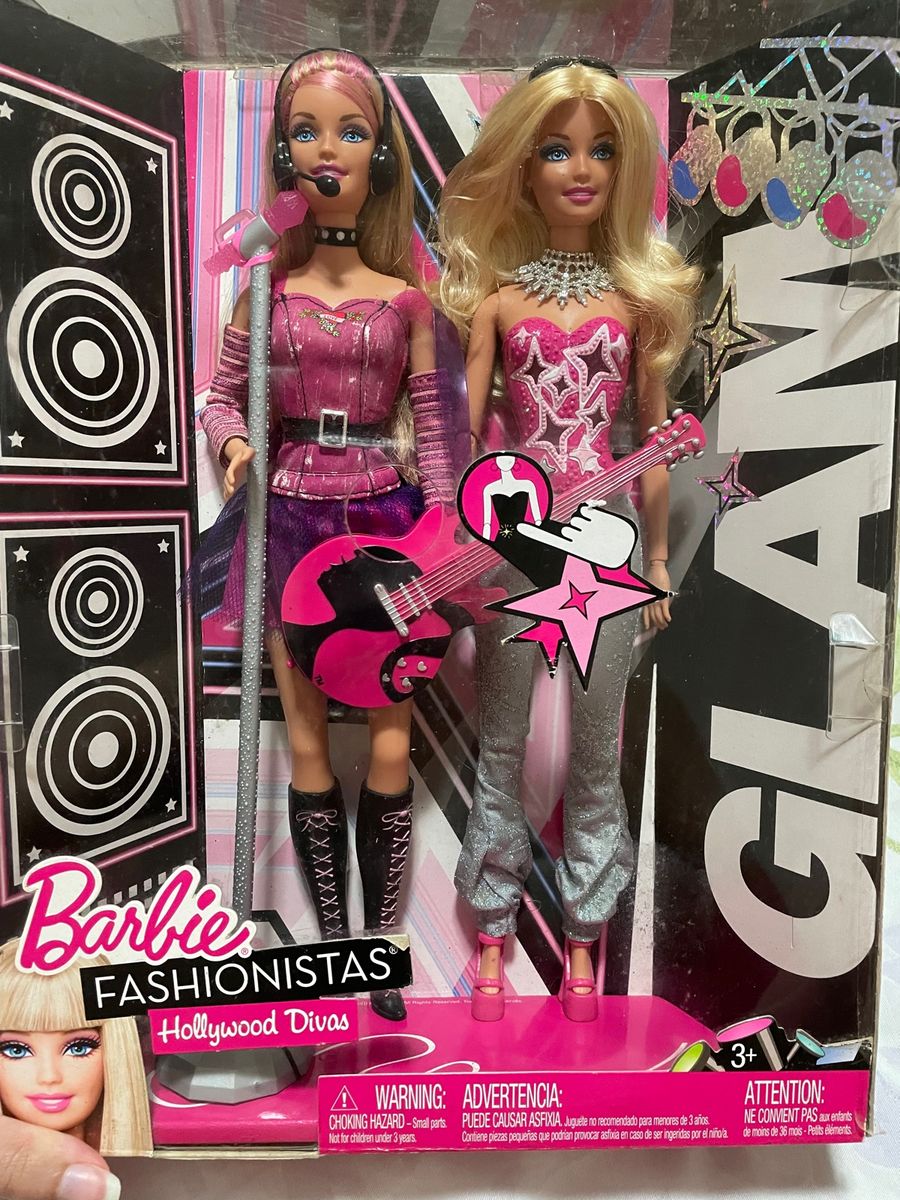 Barbie Fashionista Hollywood Divas Glam e Barbie Quero Ser Rockstar, Brinquedo Barbie Usado 89462669