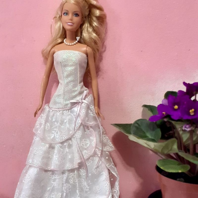 Passo a Passo em Português do Vestido de Noiva de Crochê Para Barbie