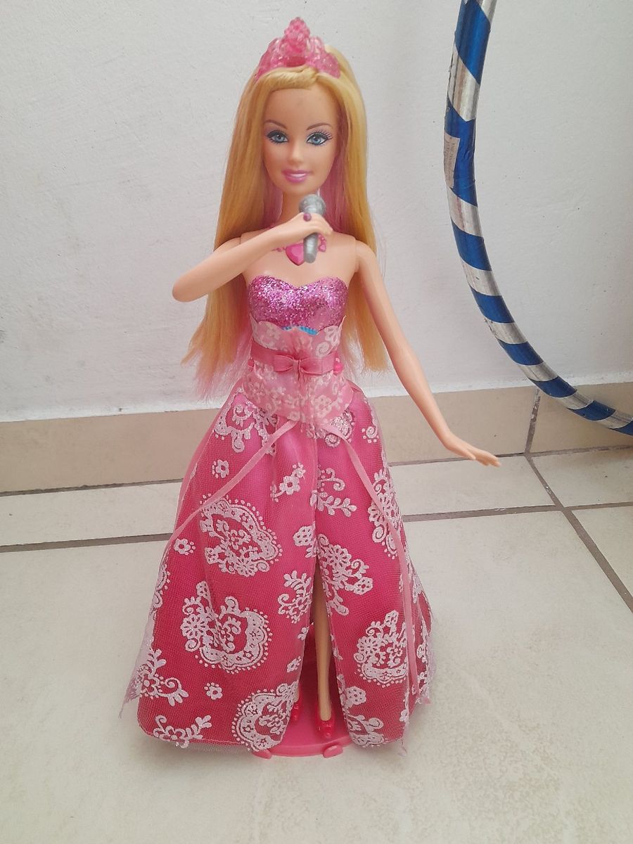 Boneca Gravida Modelo Princesa Estilo Loira Vestido Cabelo