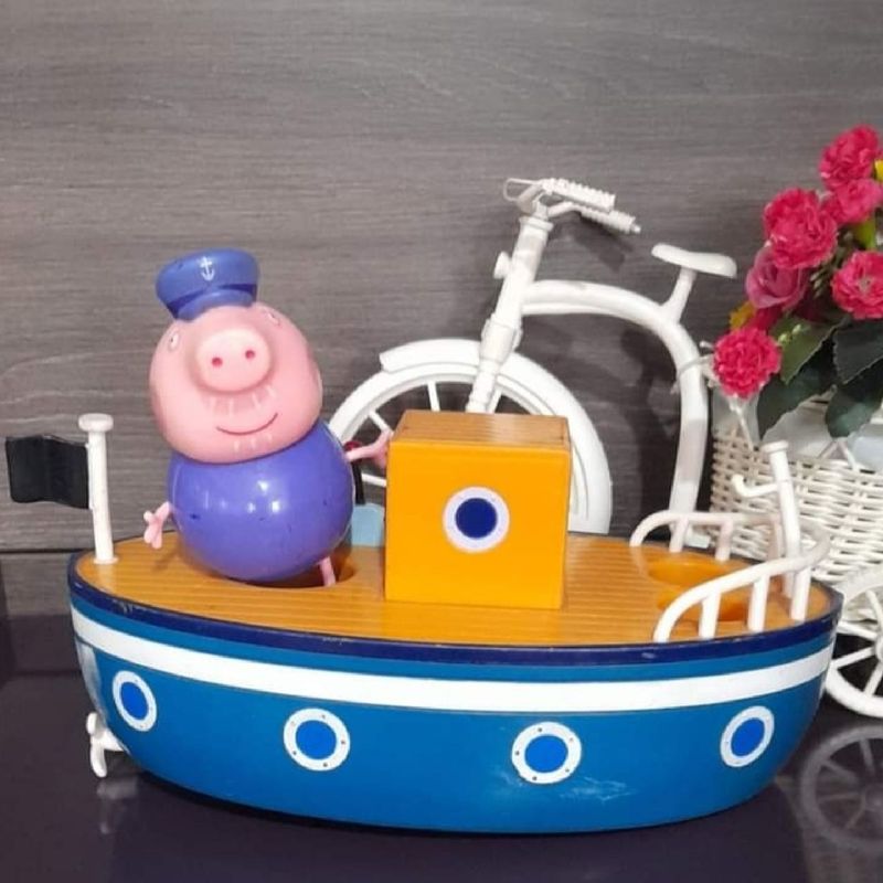 Brinquedo desenho peppa pig barco do vovo pig