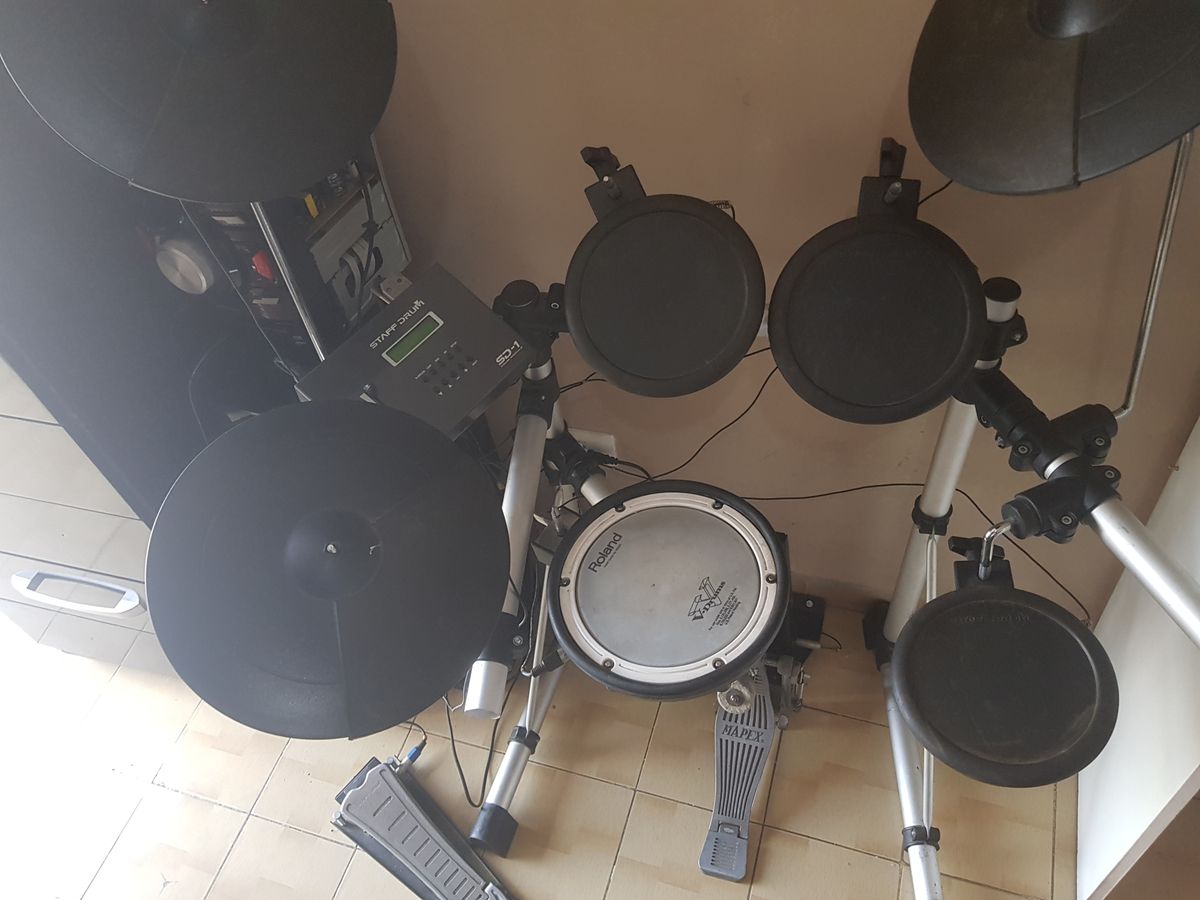 Bateria Elétrica Profissional Staff Drum Completa Item de Música