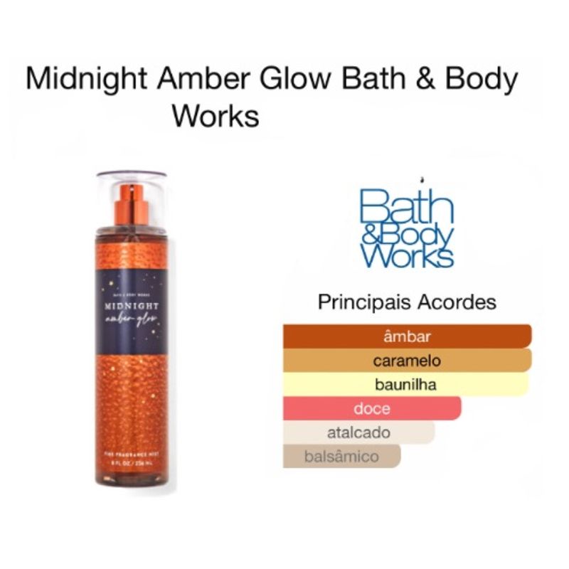Bath &Amp; Body Works Body Splash - 236ml Midnight - Amber Glow - Original  Dos Usa, Perfume Feminino Bath And Body Works Nunca Usado 94209177