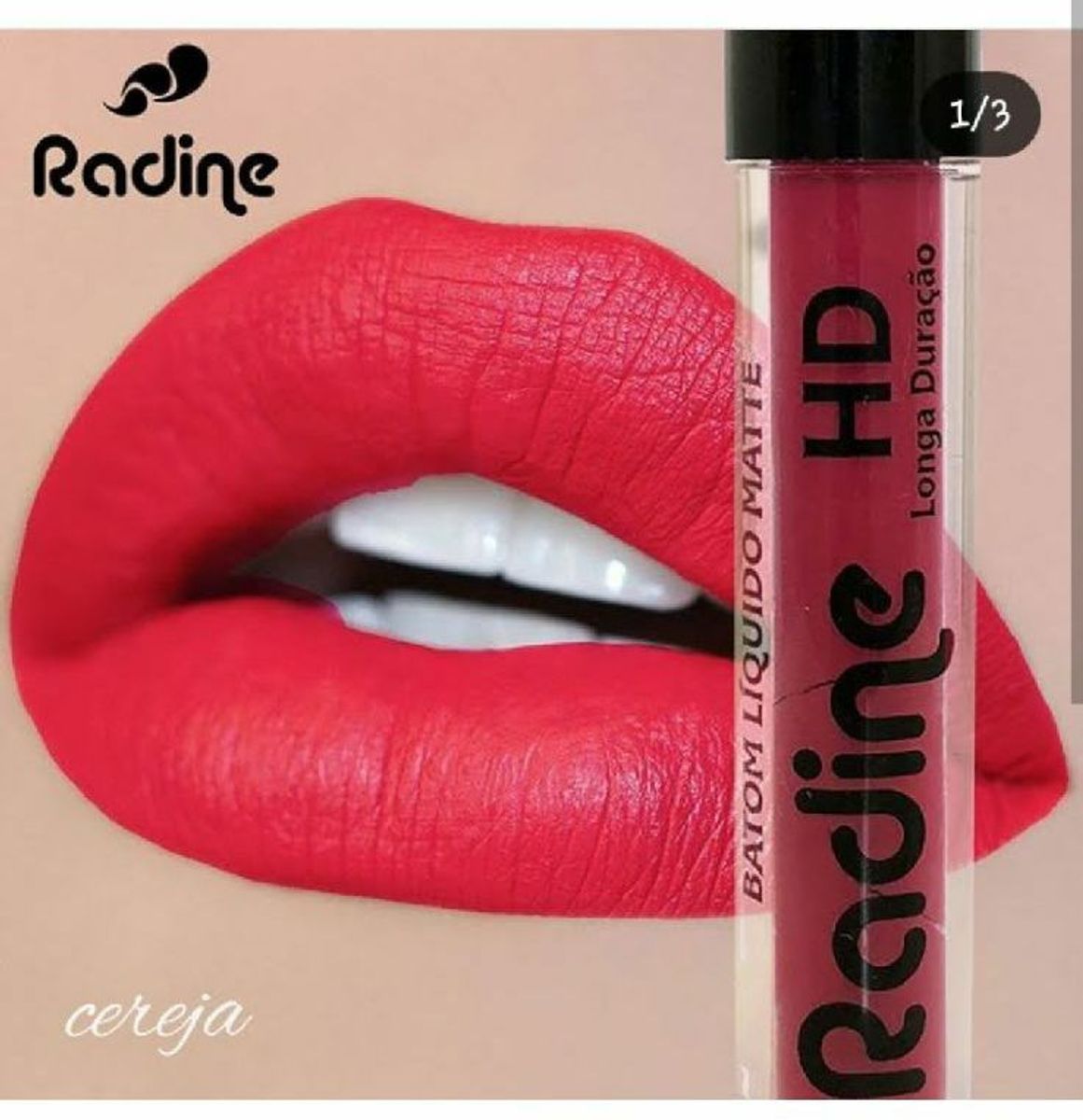 Batom Líquido Matte Longa Duração Radine Cereja | Maquiagem Feminina ...