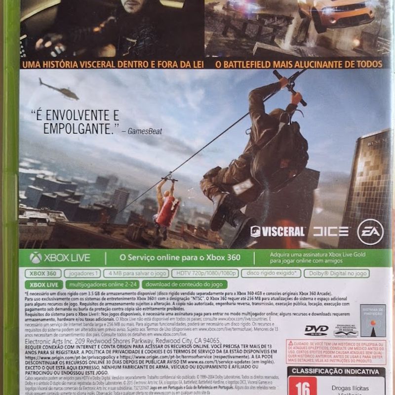 Battlefield Hardline - Xbox 360 (renewed Game Battlefield