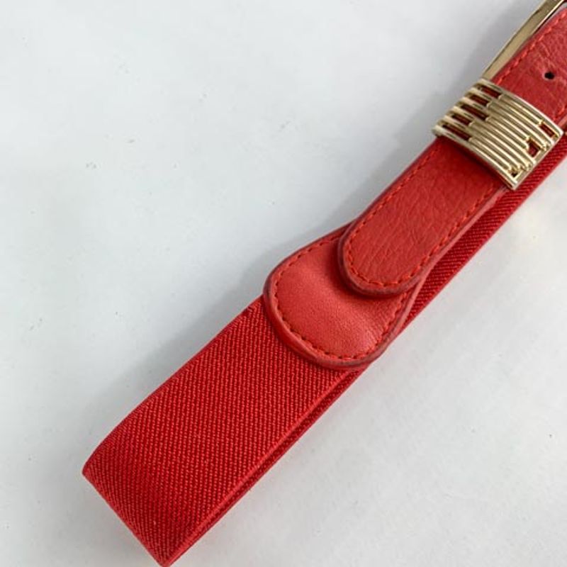 Moda Folha Cintura Elástica Cinto Elástico Duplo Metal Fivela Cintura  Vermelho Vermelho Branco Marrom Para Mulheres Meninas Cintos De $114,69