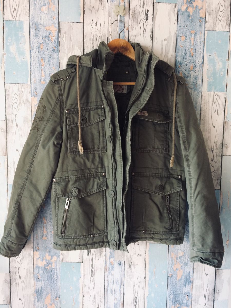 casaco verde militar masculino