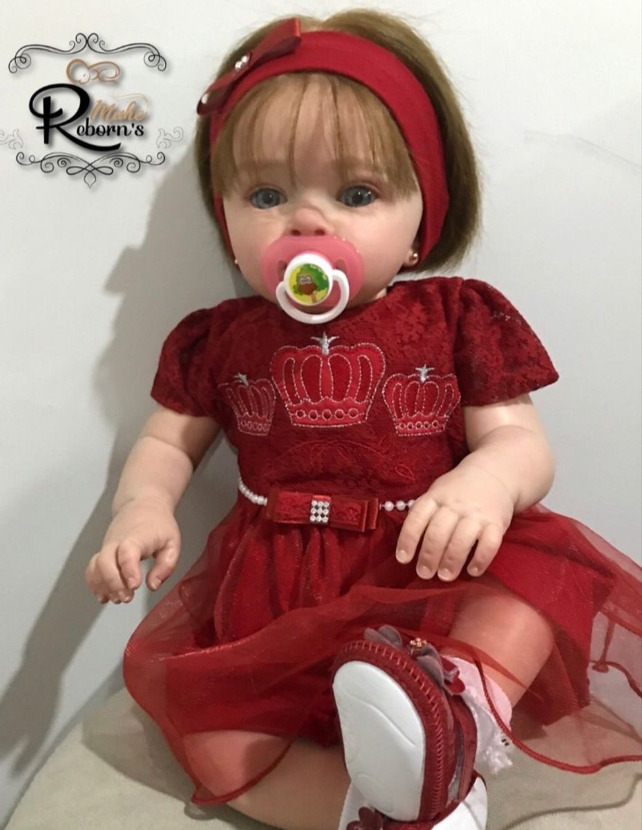 BEBÊ REBORN REALISTA CABELINHO FIO A FIO BELINHA TODA EM SILICONE COM MINI  ENXOVAL - Maternidade Mundo Baby Reborn