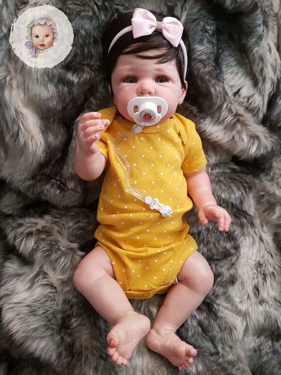 Bebe Reborn Menina Recem Nascida Inteira De Silicone Enxoval Molde Hanna Brinquedo Doce Crianca Bonecas Reborn Nunca Usado Enjoei