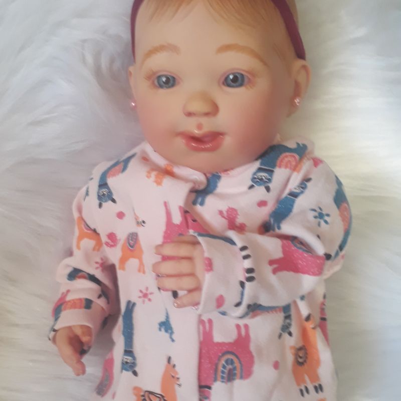 Boneca Bebê Reborn Corpo De Silicone Ruiva+enxoval Completo