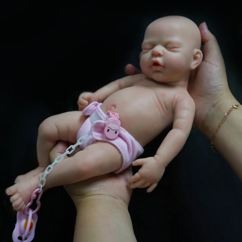 Mini Bebê Reborn Silicone Sólido Molinha Menina.