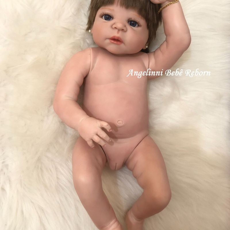 Boneca Bebê Reborn com o corpo todo de silicone À Pronta-entrega