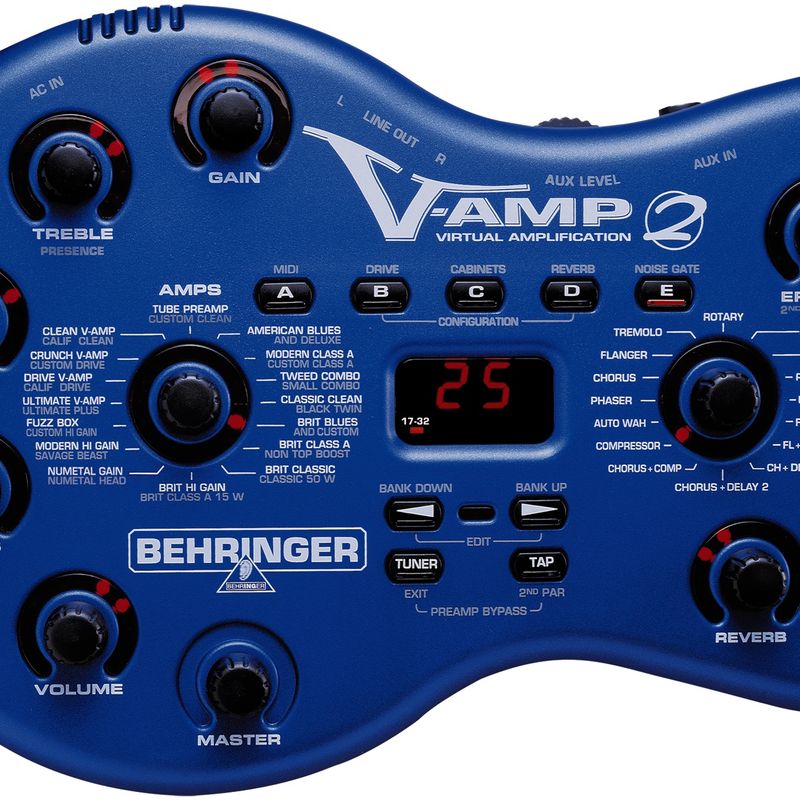 Behringer V-Amp 2 - Pedaleira Multi-Efeitos + Simulador de Amp