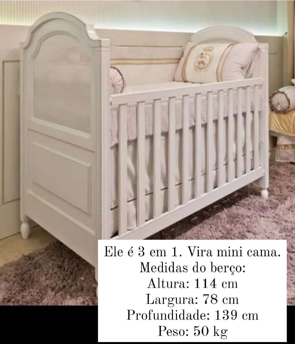 Berço Lilibee 3 em 1 | Berço Lilibee Usado 80440409 | enjoei