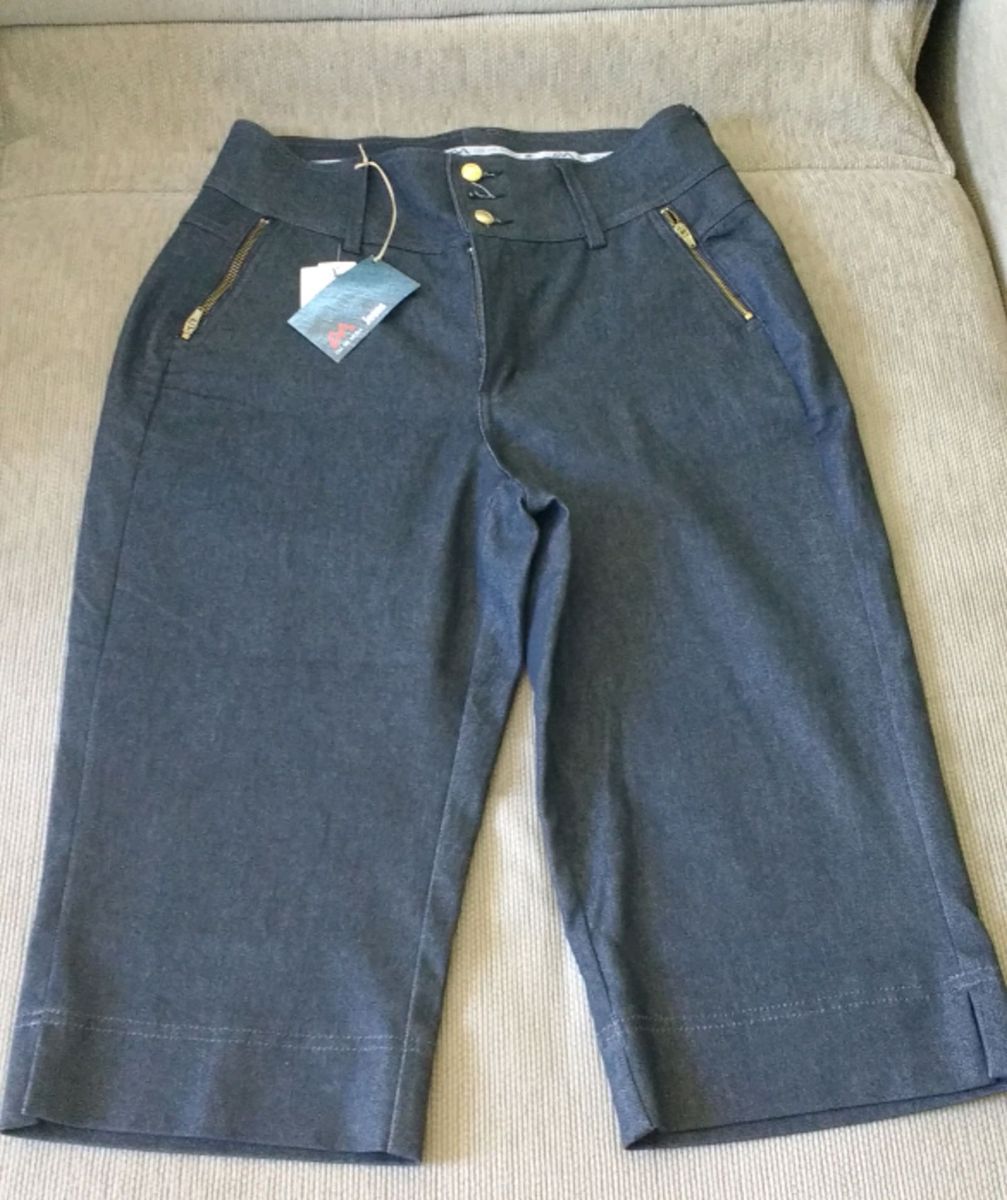 bermuda jeans feminina abaixo do joelho