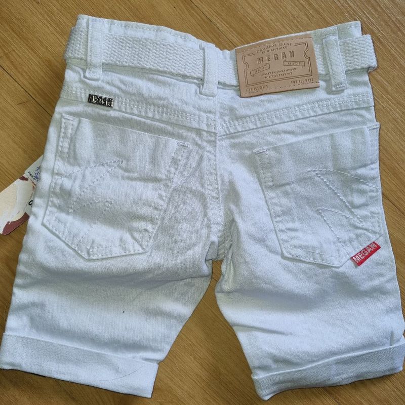 Bermuda jeans branca sales infantil