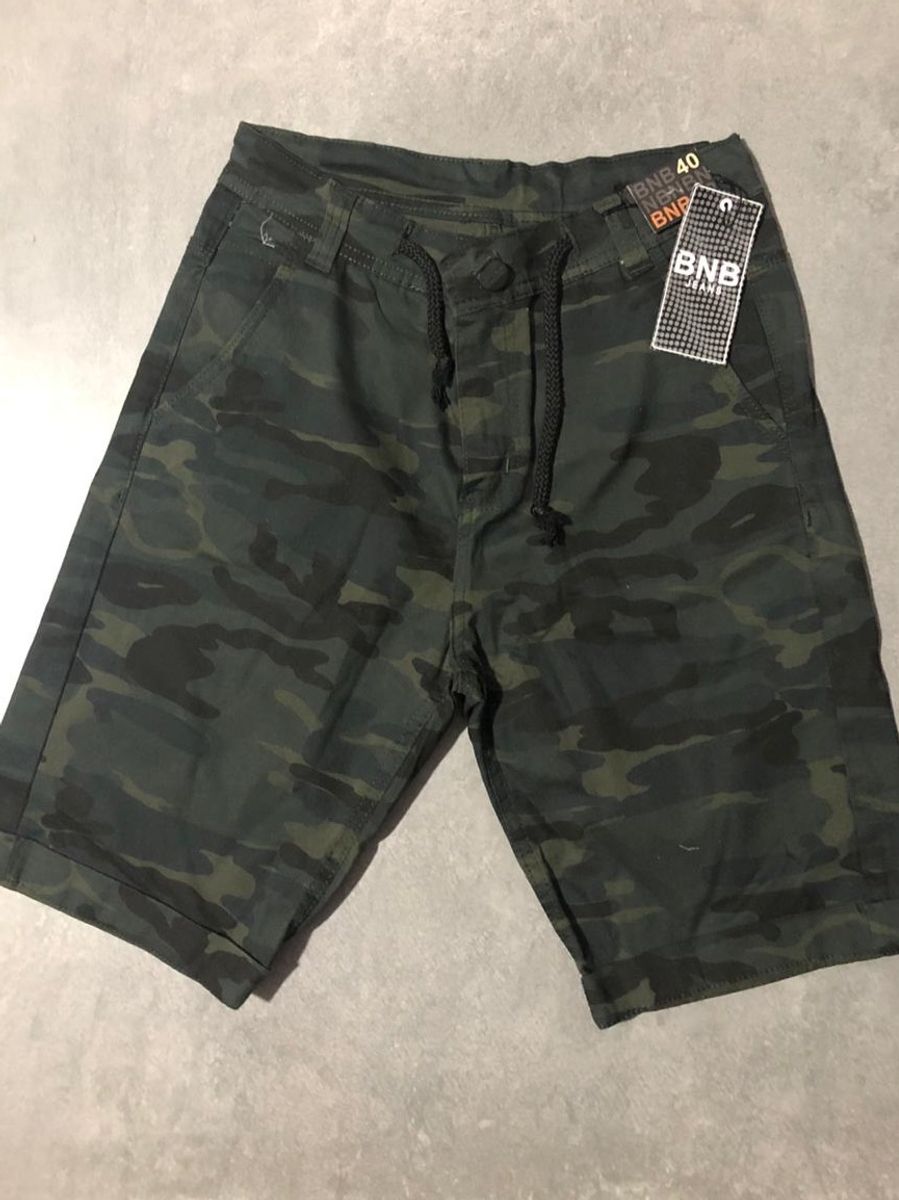 shorts jeans camuflado masculino