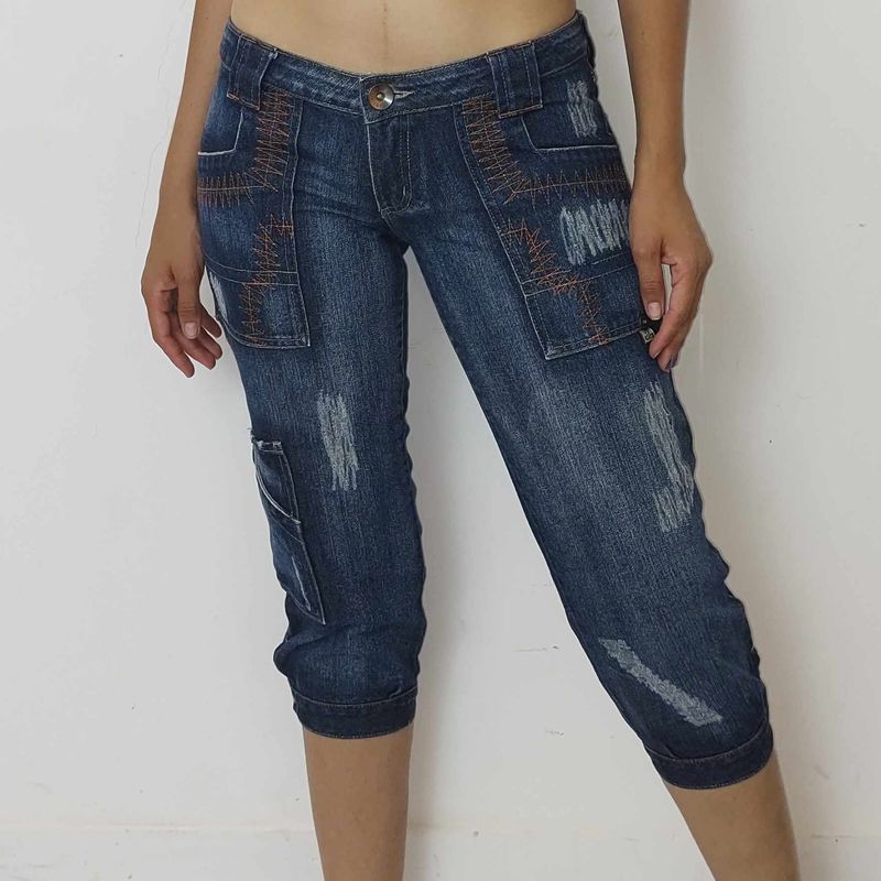 Bermuda Capri Jeans Cargo, Shorts Feminino Artificio Usado 94732642