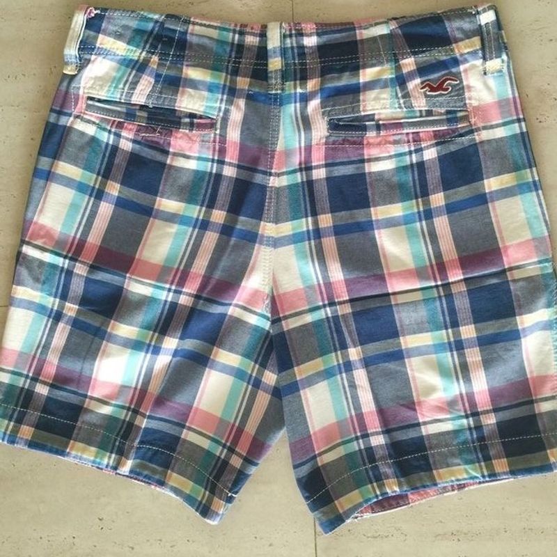 Shorts Xadrez Hollister Masculina