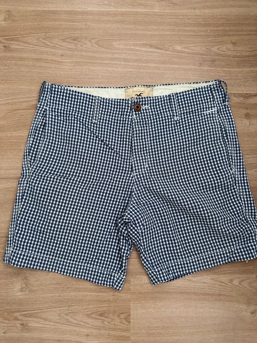 Shorts Xadrez Hollister Masculina