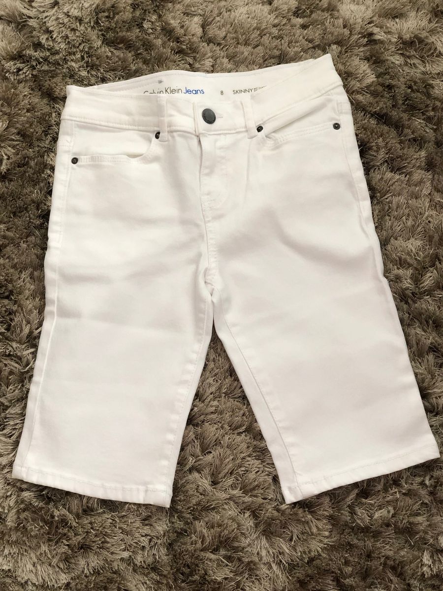 bermuda jeans branca infantil