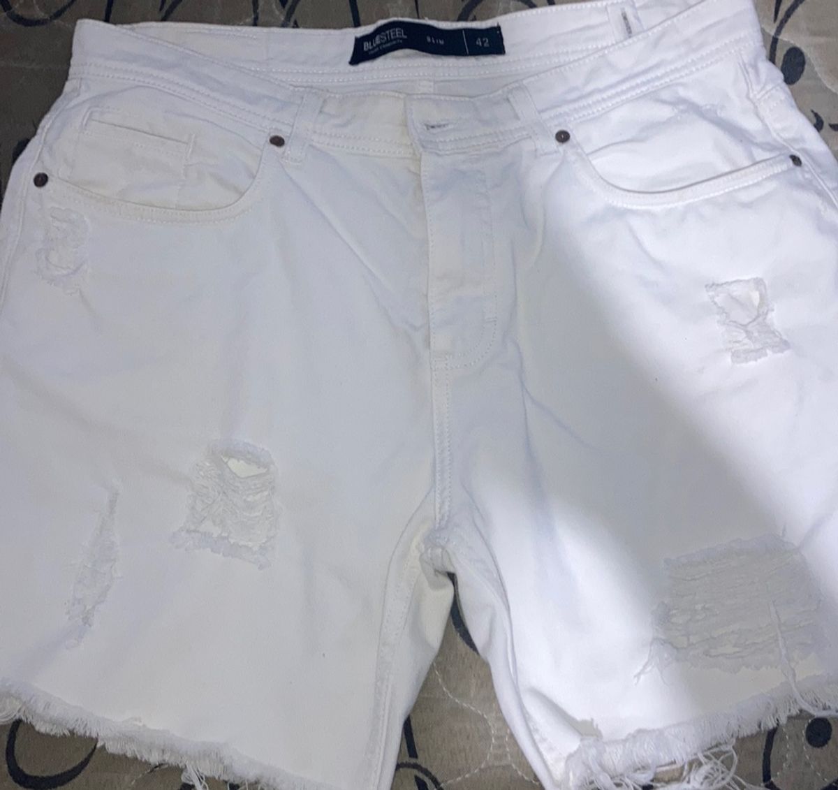 Bermuda jeans hot sale rasgada branca