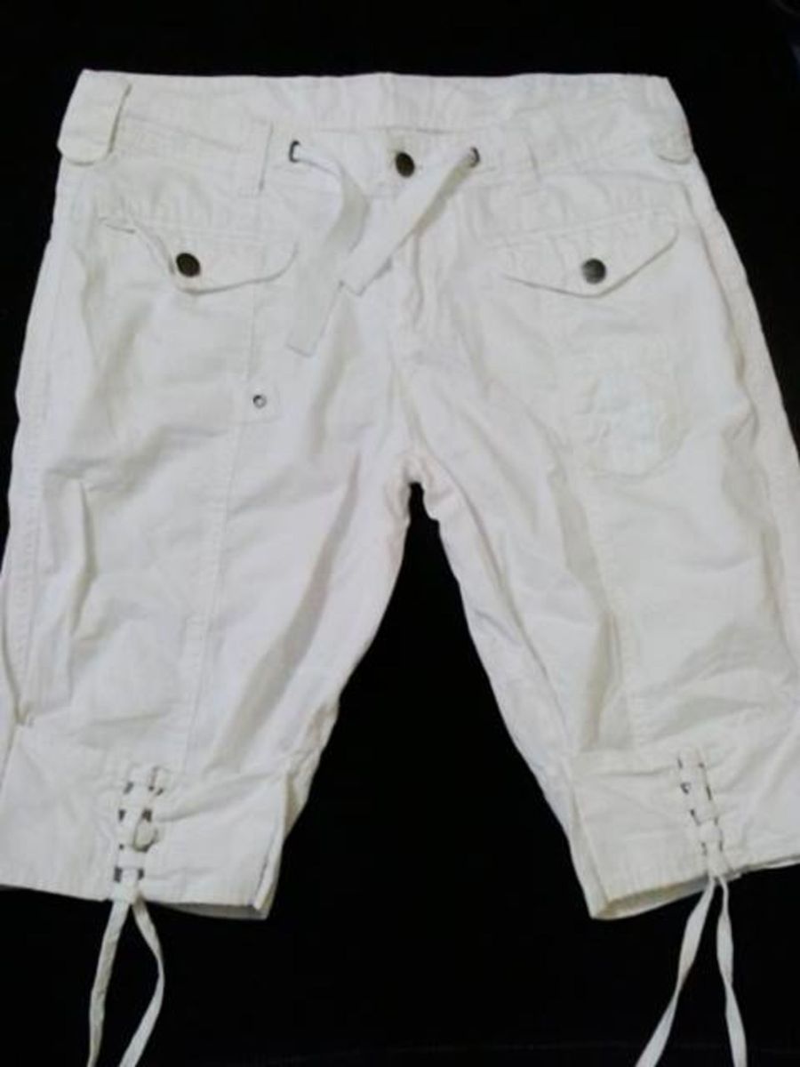 bermuda jeans branco