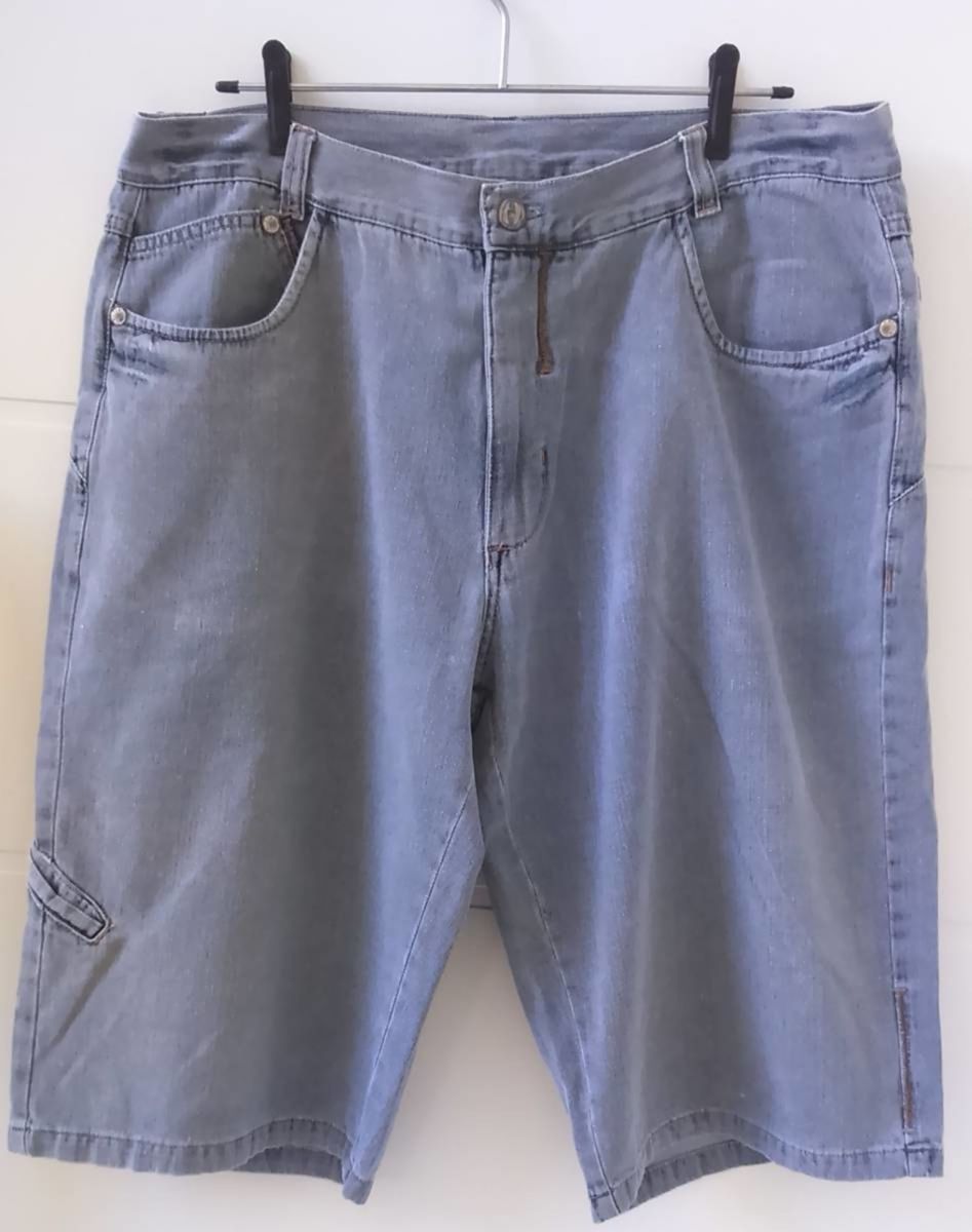 bermuda jeans cinza masculina