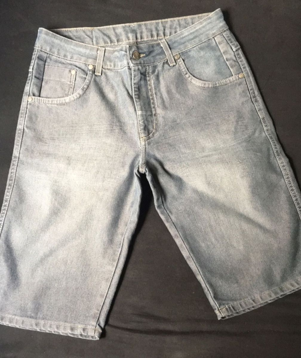 bermuda jeans cinza masculina