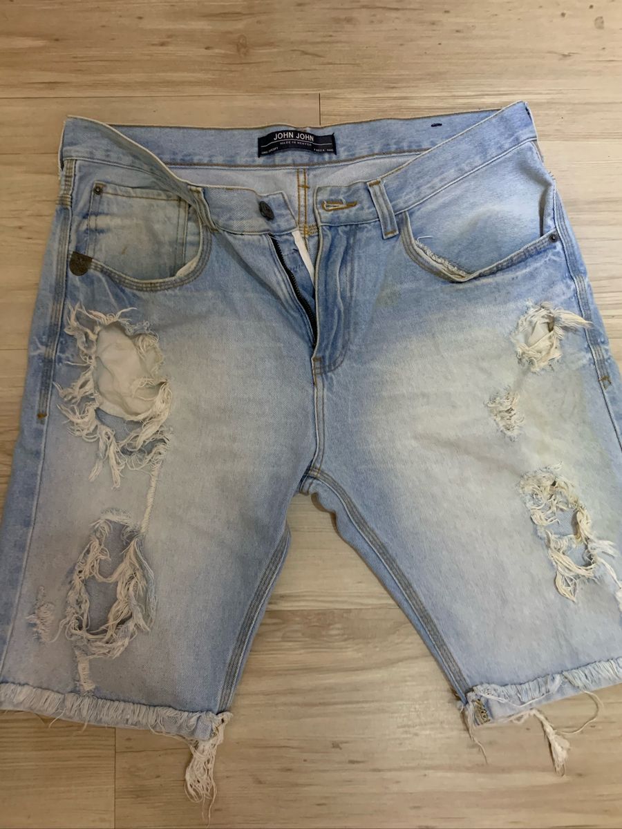 Bermuda Jeans Claro Rasgada Bermuda Masculina Jhon Jhon Usado Enjoei