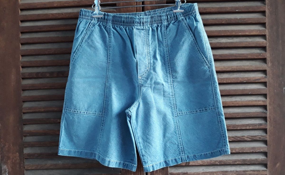 bermuda jeans com elastico
