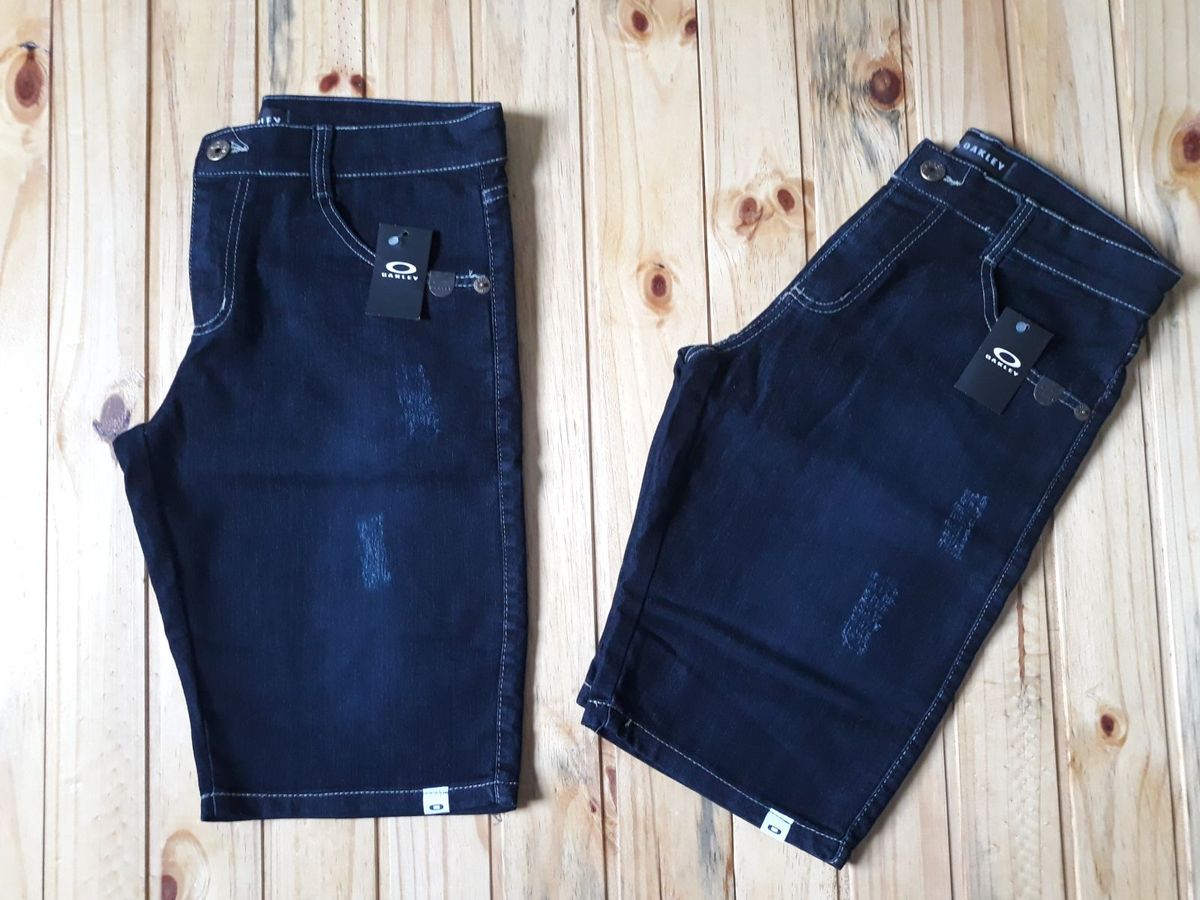 bermuda jeans escura