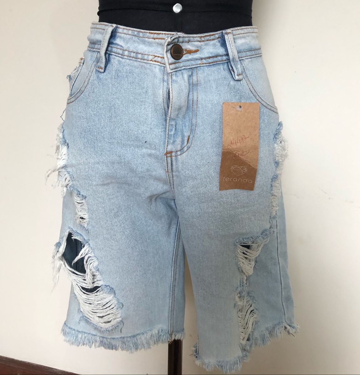 Bermuda Jeans Feranda | Shorts Feminino Feranda Nunca Usado 45560956 ...