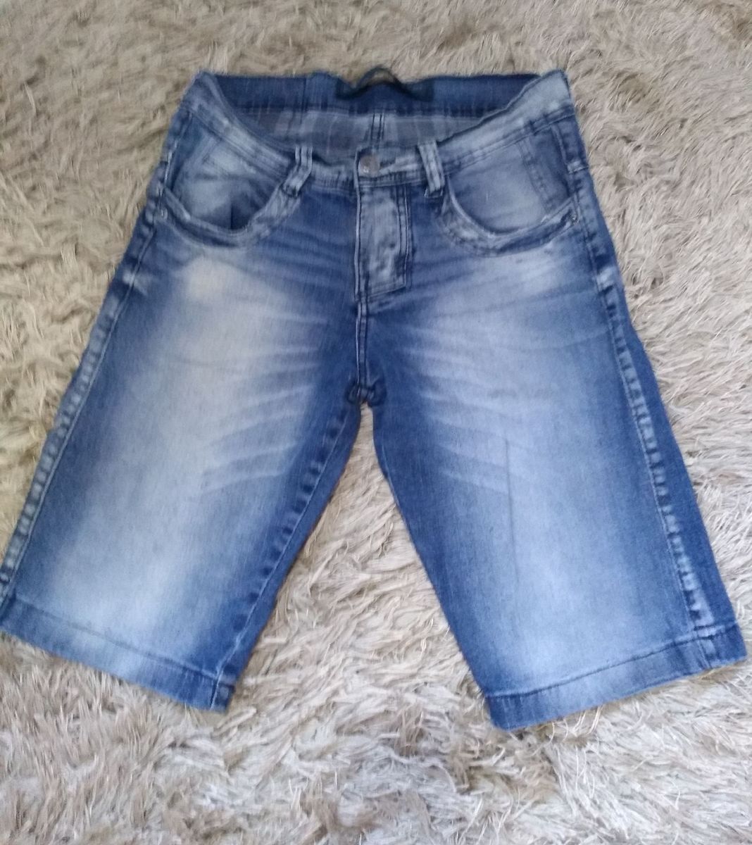 bermuda jeans masculina com elastano