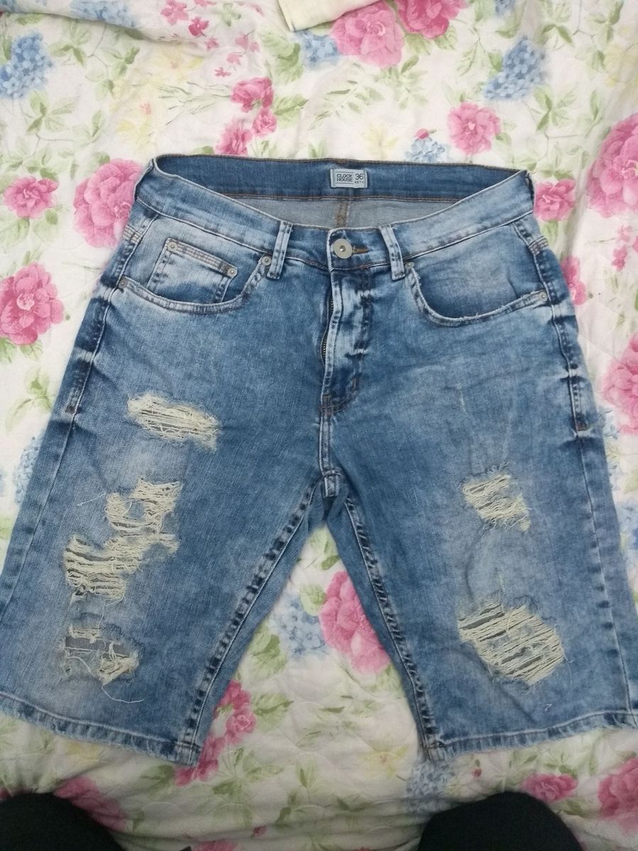 bermuda jeans rasgadinha