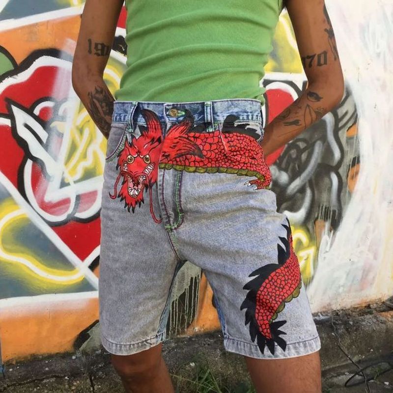 Bermuda Jeans Vintage Customizada Shorts Feminino Usado 94973786 enjoei