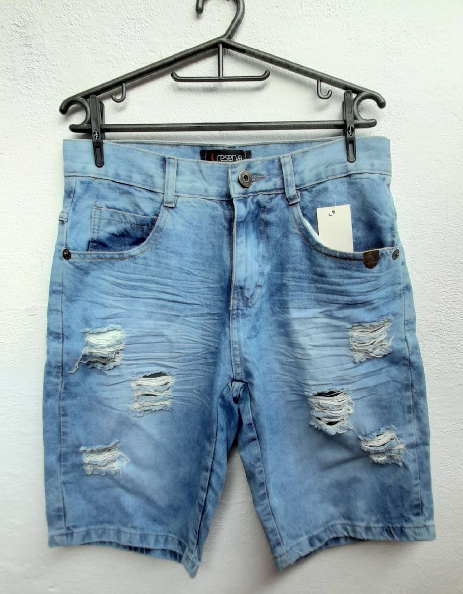 Bermuda Masculina Jeans Rasgado Com Lycra Lancamento Verao Bermuda Masculina Jeans Nunca Usado Enjoei