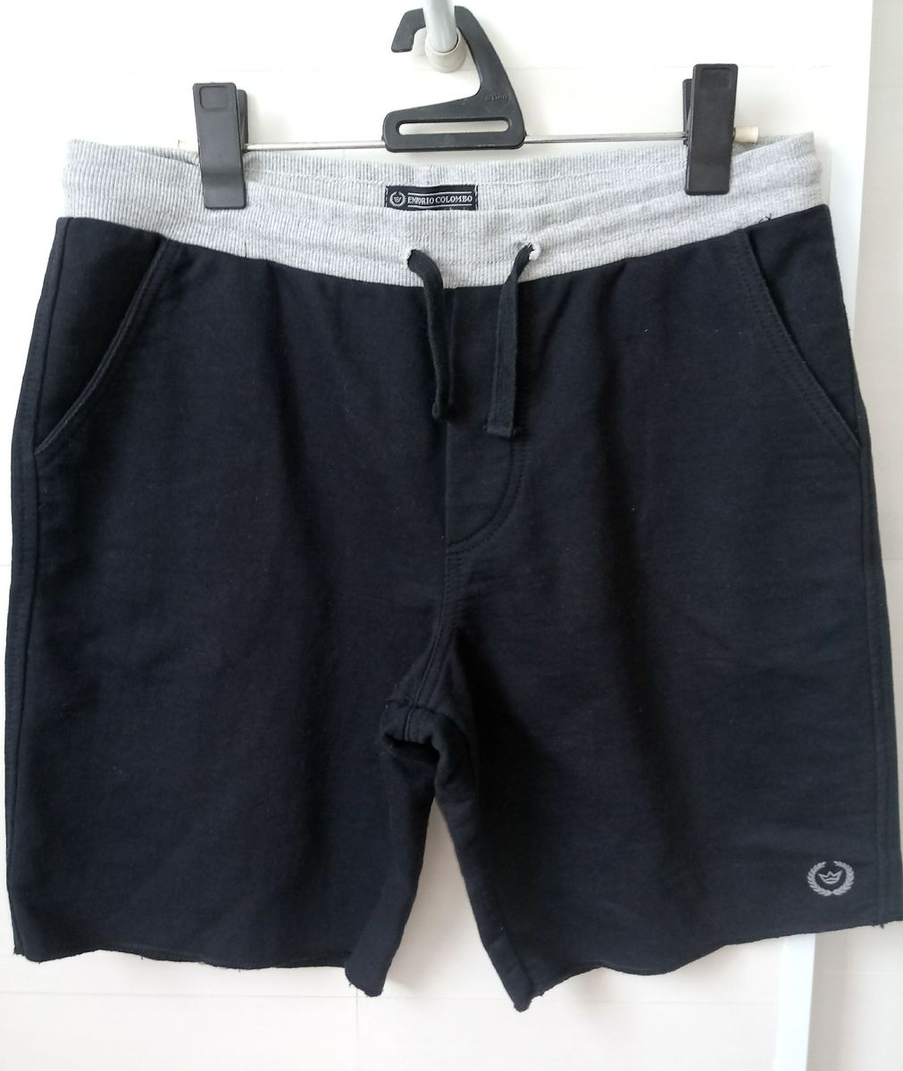 short moletom preto masculino