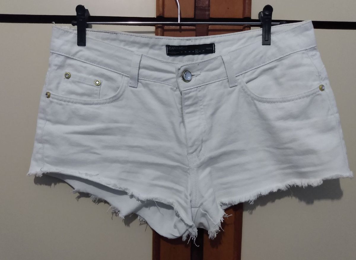 shorts branco desfiado