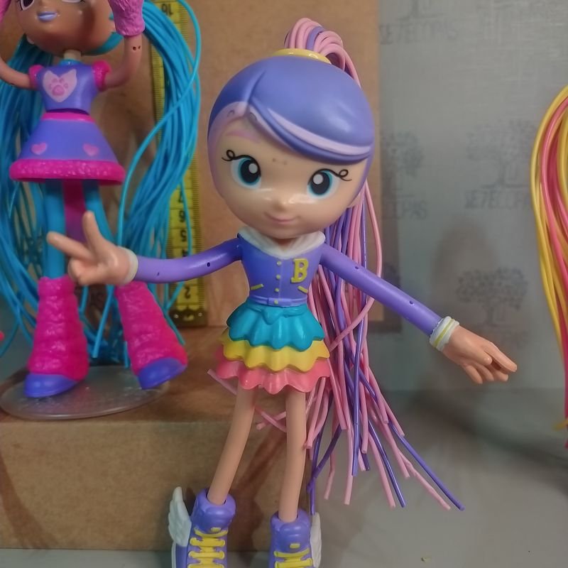 Boneca articulada betty spaghetty vestido azul candide