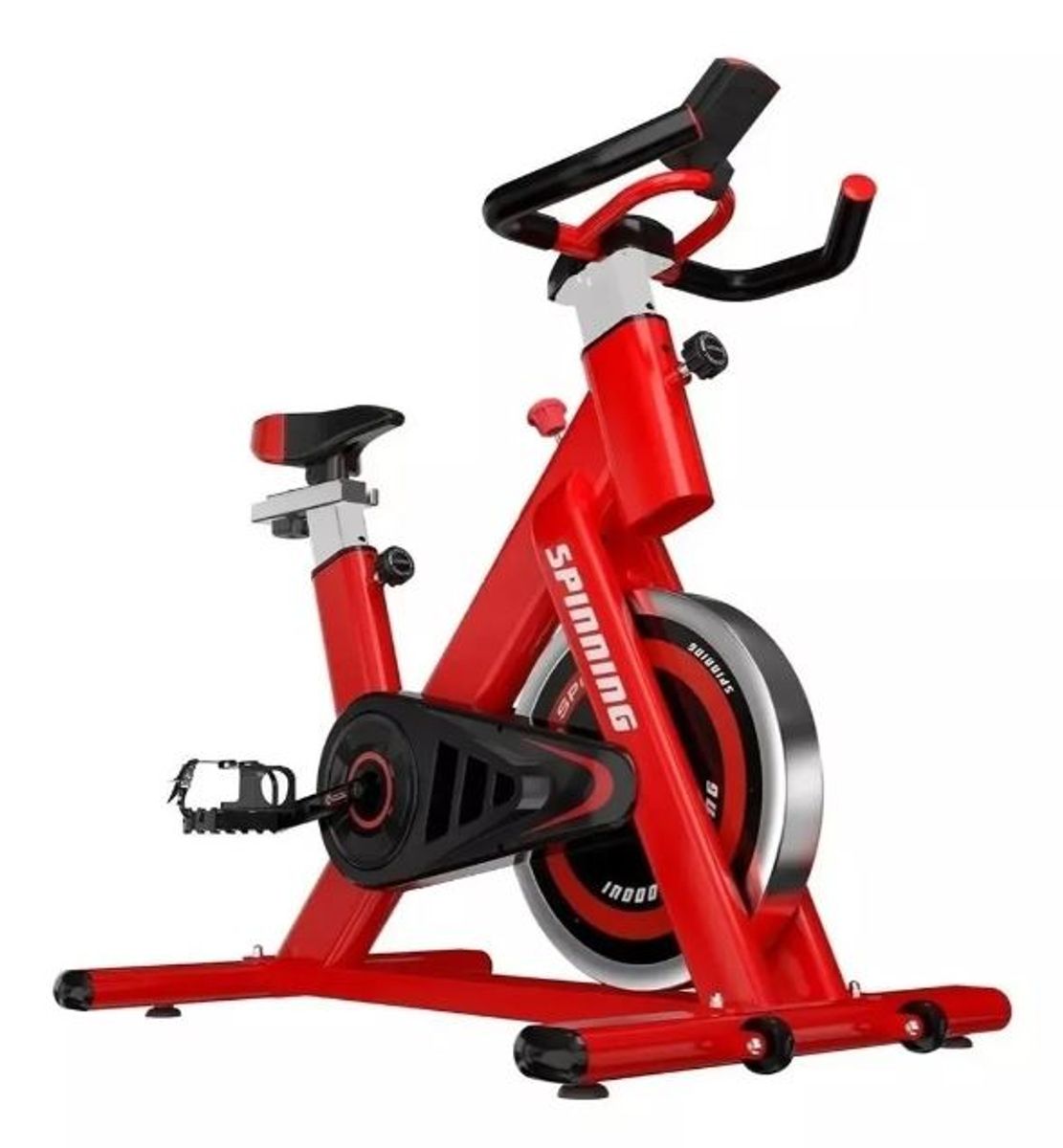 Bicicleta Ergométrica Spinning Preto e Vermelho