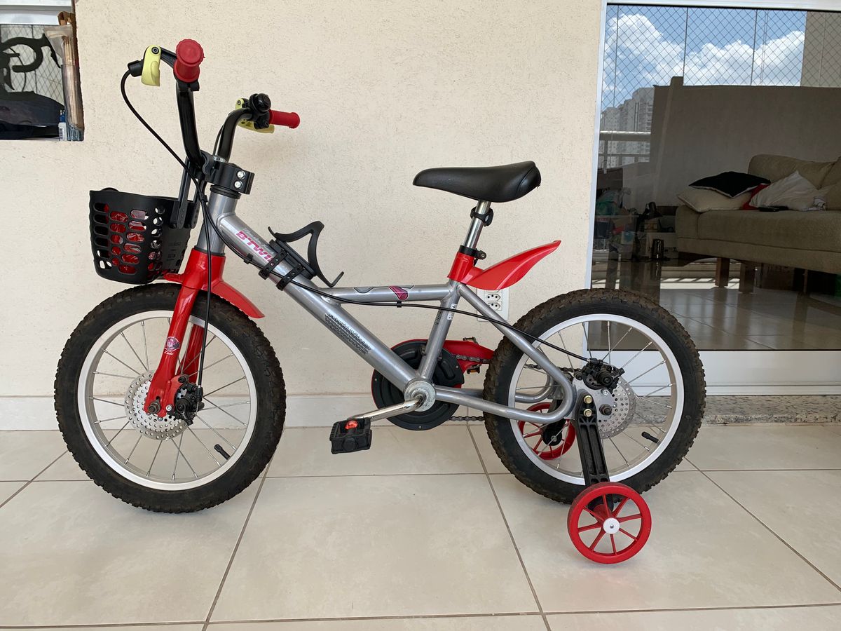 Bicicleta Infantil Aro 16" Btwin Monster Truck Carrinho de Bebê Btwin