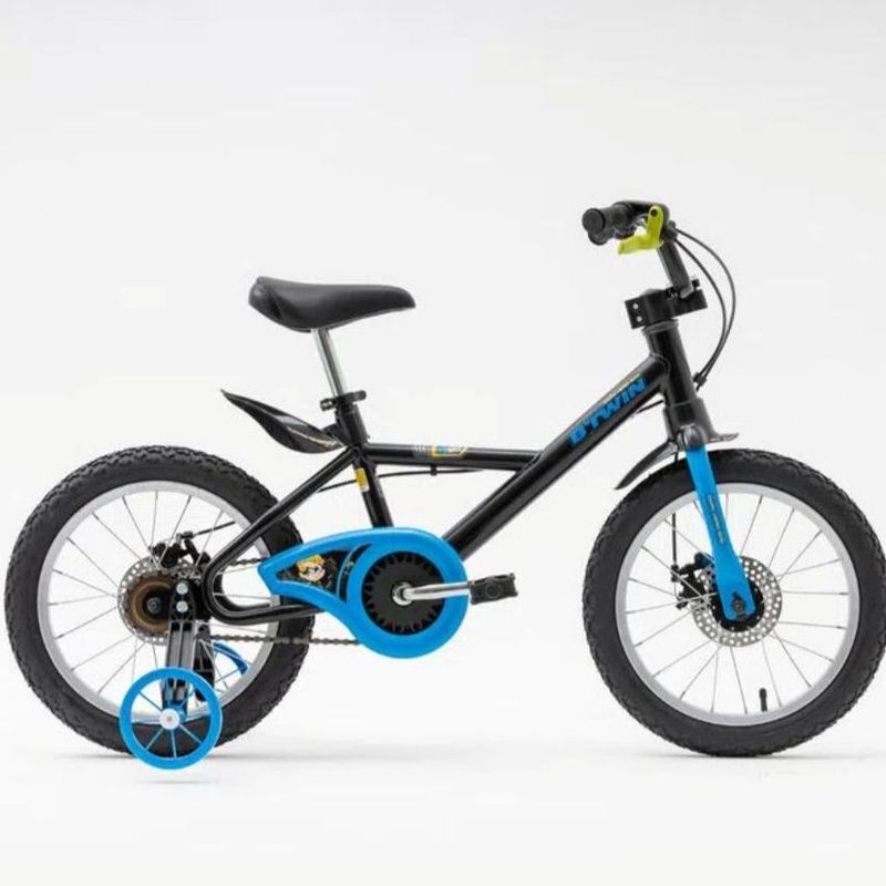 Bicicleta Infantil Preta e Azul Decathlon Aro 16 Decathlon Usado 107126908 enjoei