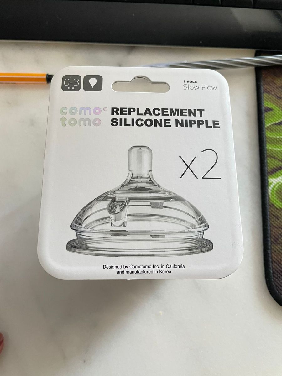 Comotomo Tétines De Rechange Débit Variable 6 Mois+ - Lot De 2 Embouts Silicone Anti-Coliques