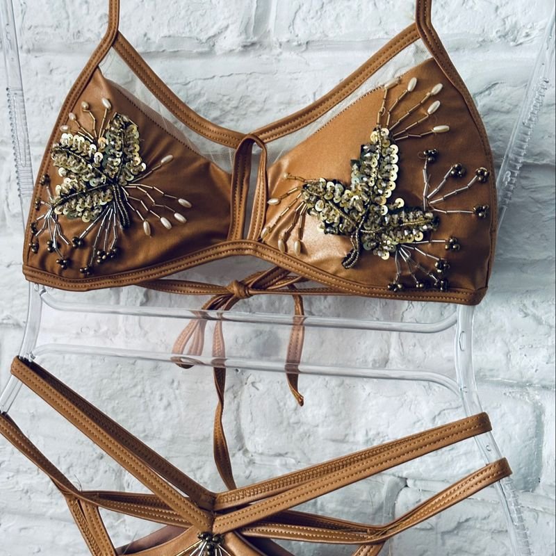 GATUBELA LEATHER BRALETTE