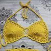 biquíni crochê amarelo - biquinis feito a mao