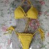 biquíni crochê amarelo - biquinis feito a mao
