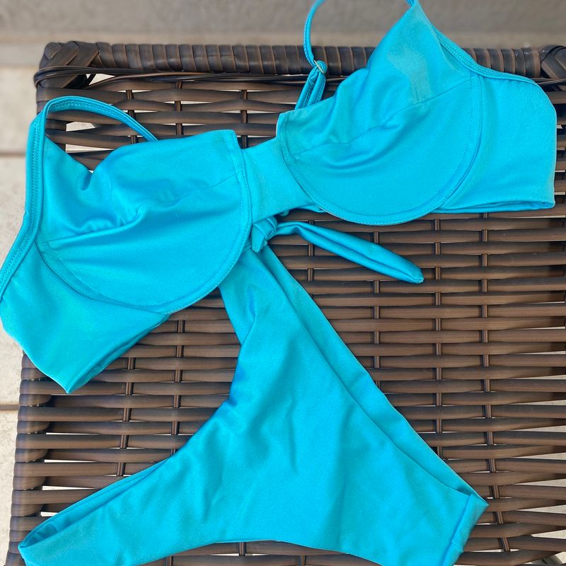 Biquini Meia Taça Azul Turquesa | Moda Praia Feminina Menina Do Mar Nunca  Usado 93222467 | enjoei
